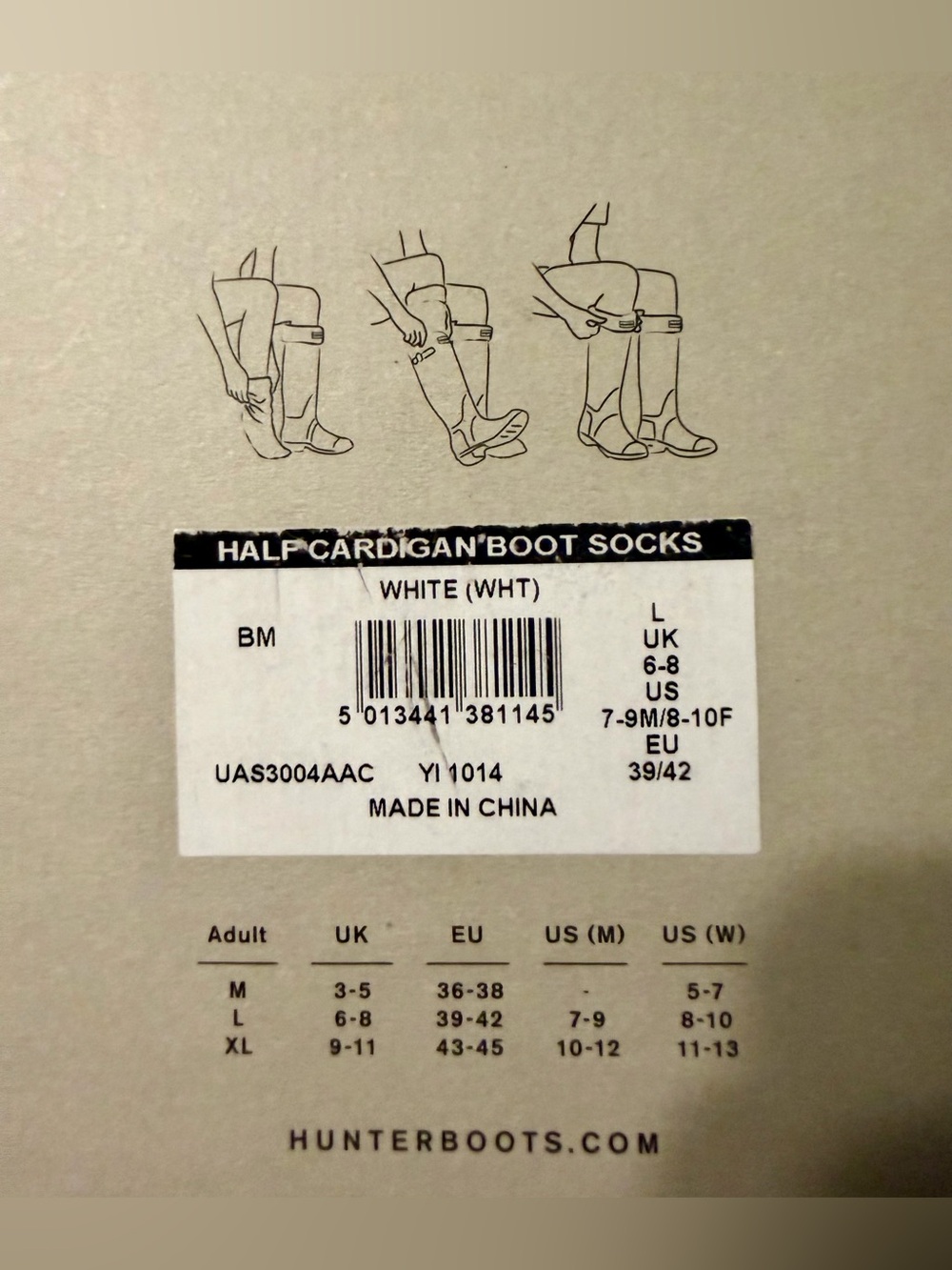 NIB Hunter Recycled Half Cardigan Tall Boot Socks - Picture 4 of 4